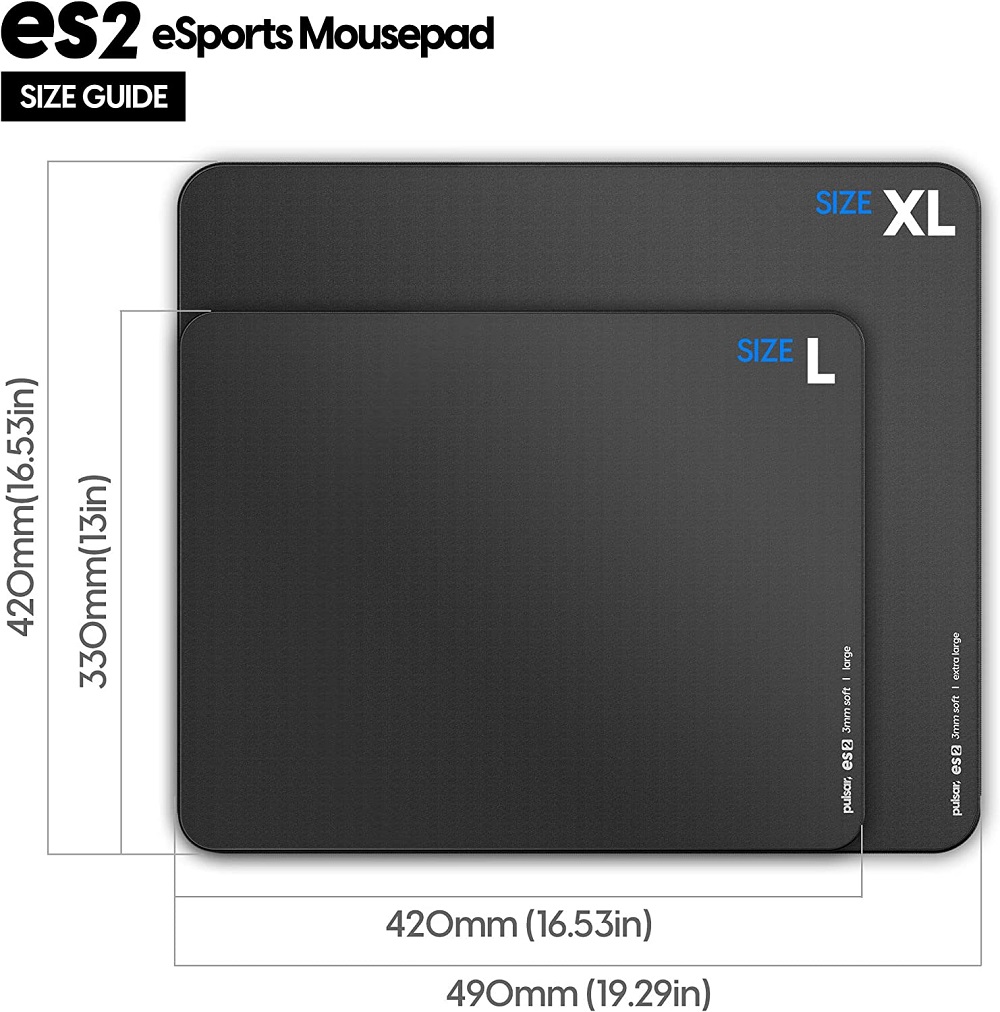 Pulsar Gaming ES2 Mouse Pad XL Black [PES23XLB] 490x420x3mm ソフト ...